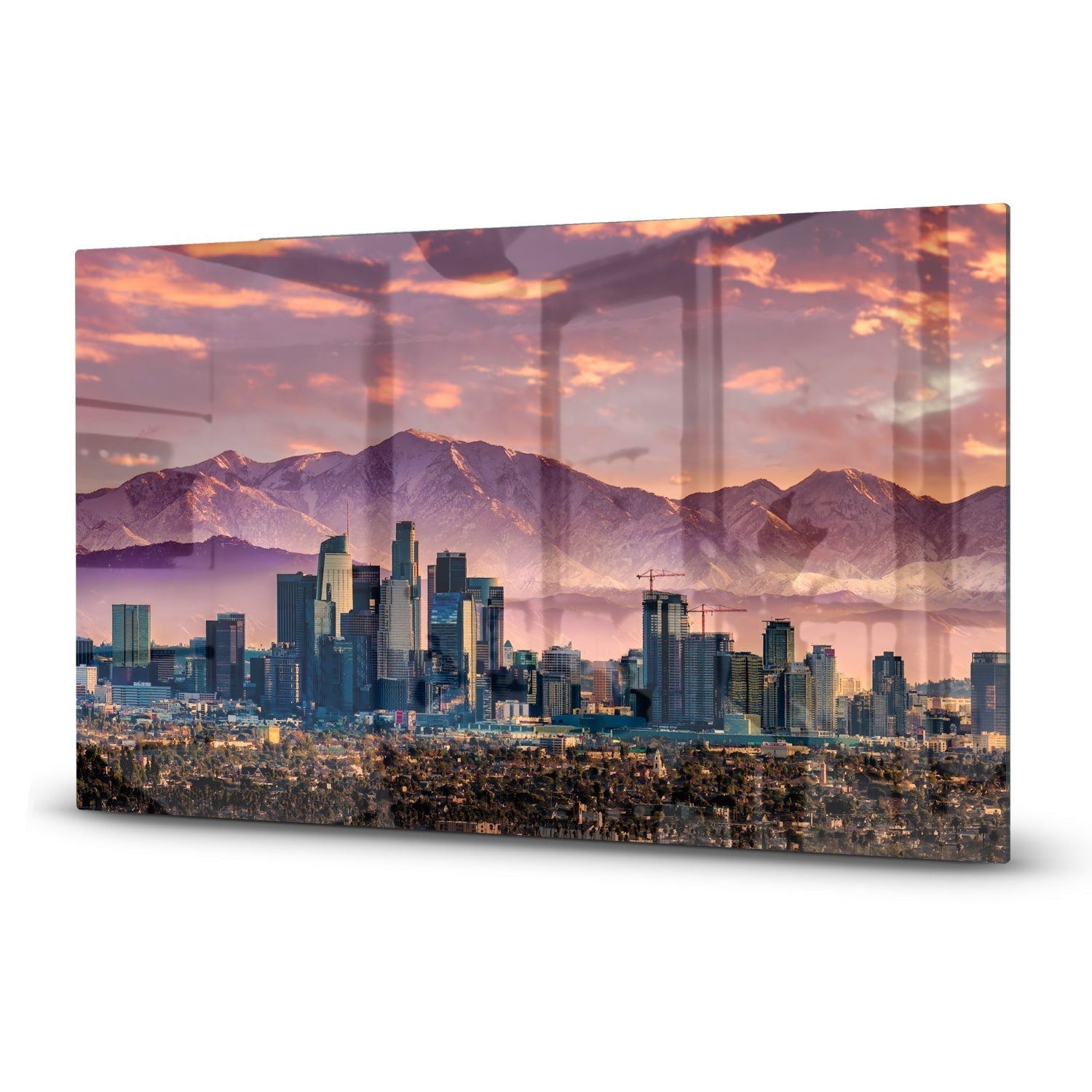 Inductiebeschermer - Gehard Glas - Los Angeles Skyline bij Zonsondergang