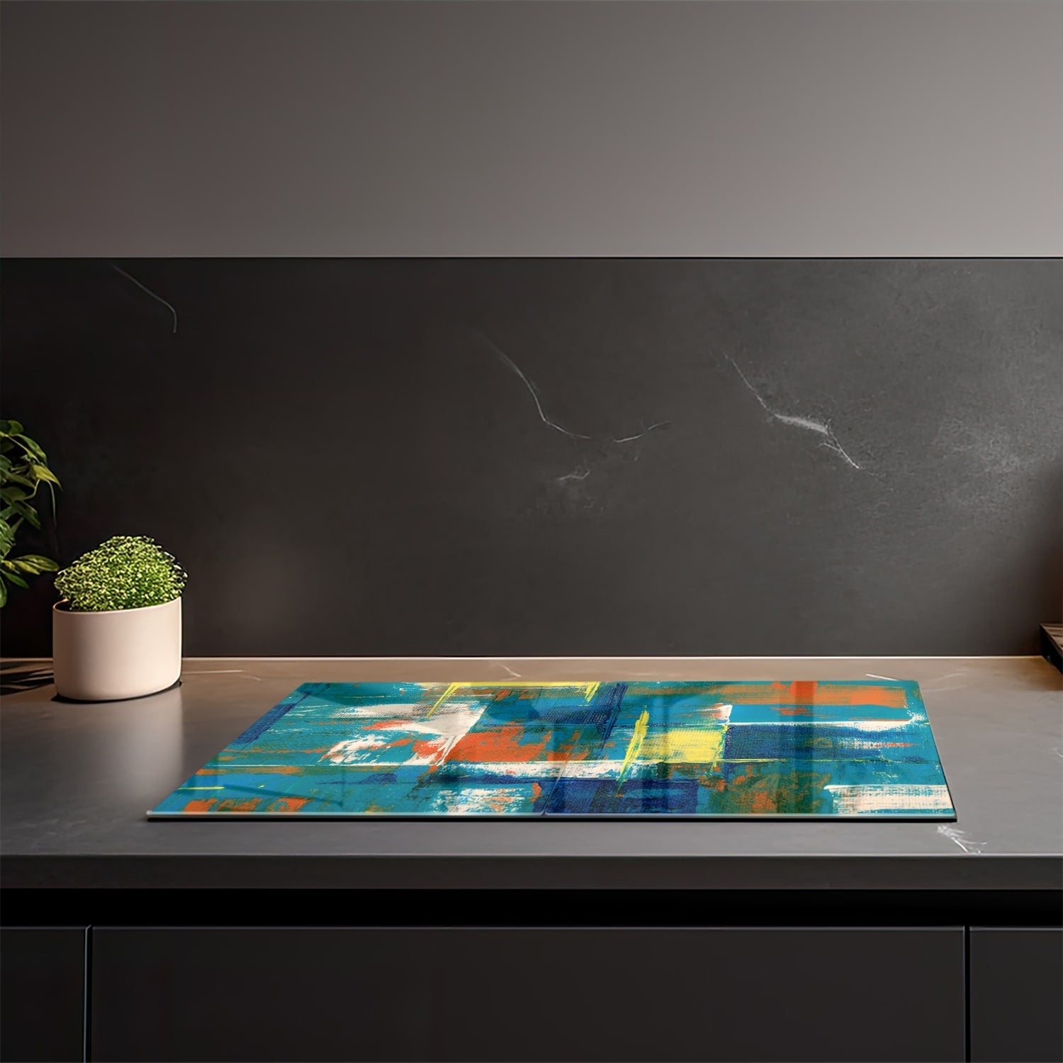 Eigen Afmeting - Inductiebeschermer - Gehard Glas - Abstract Canvas