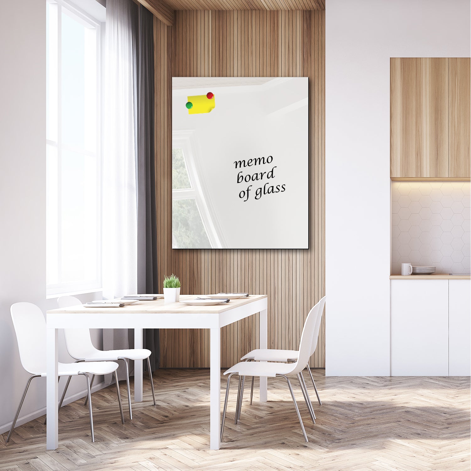 Whiteboard van glas - Magneetbord  - Diverse maten - Wit