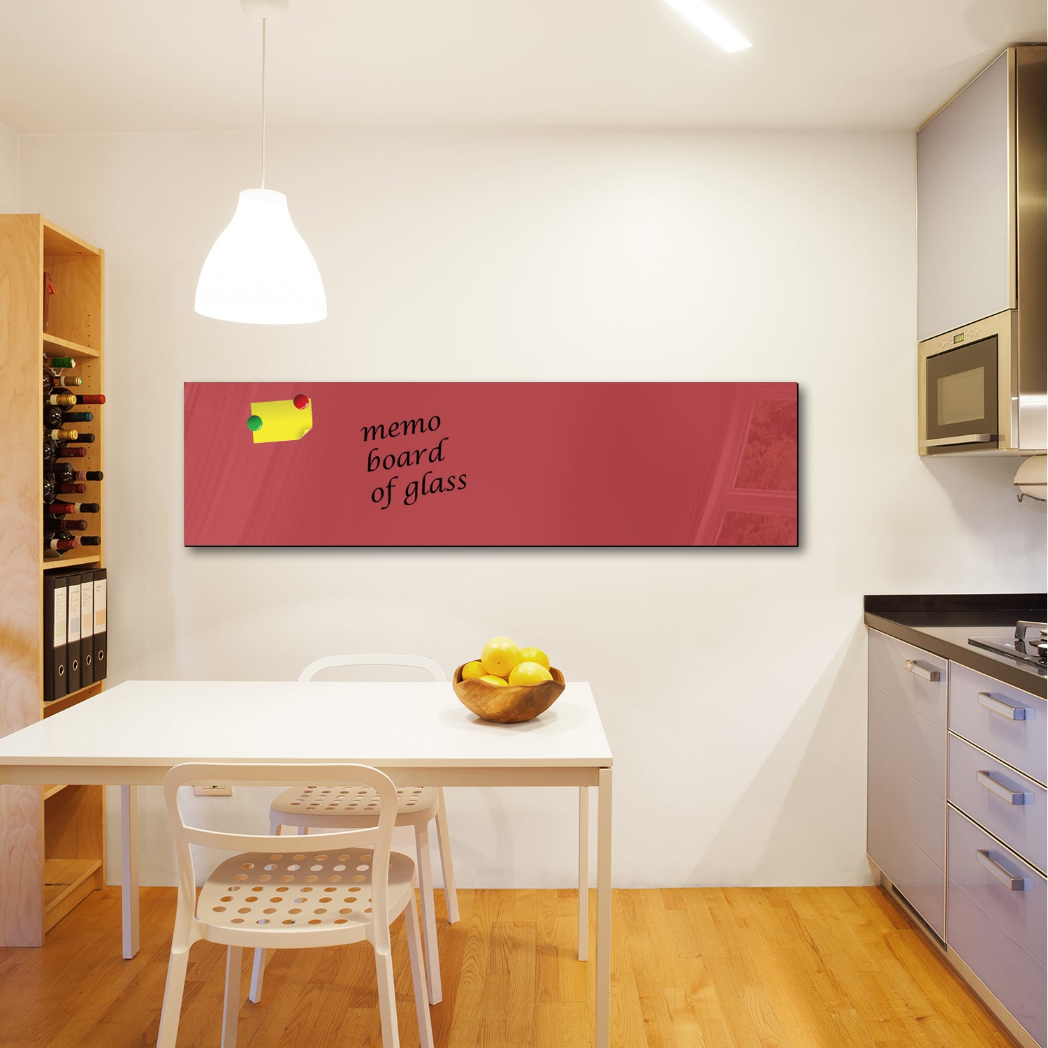 Whiteboard van glas - Magneetbord  - Diverse maten - Donker rood