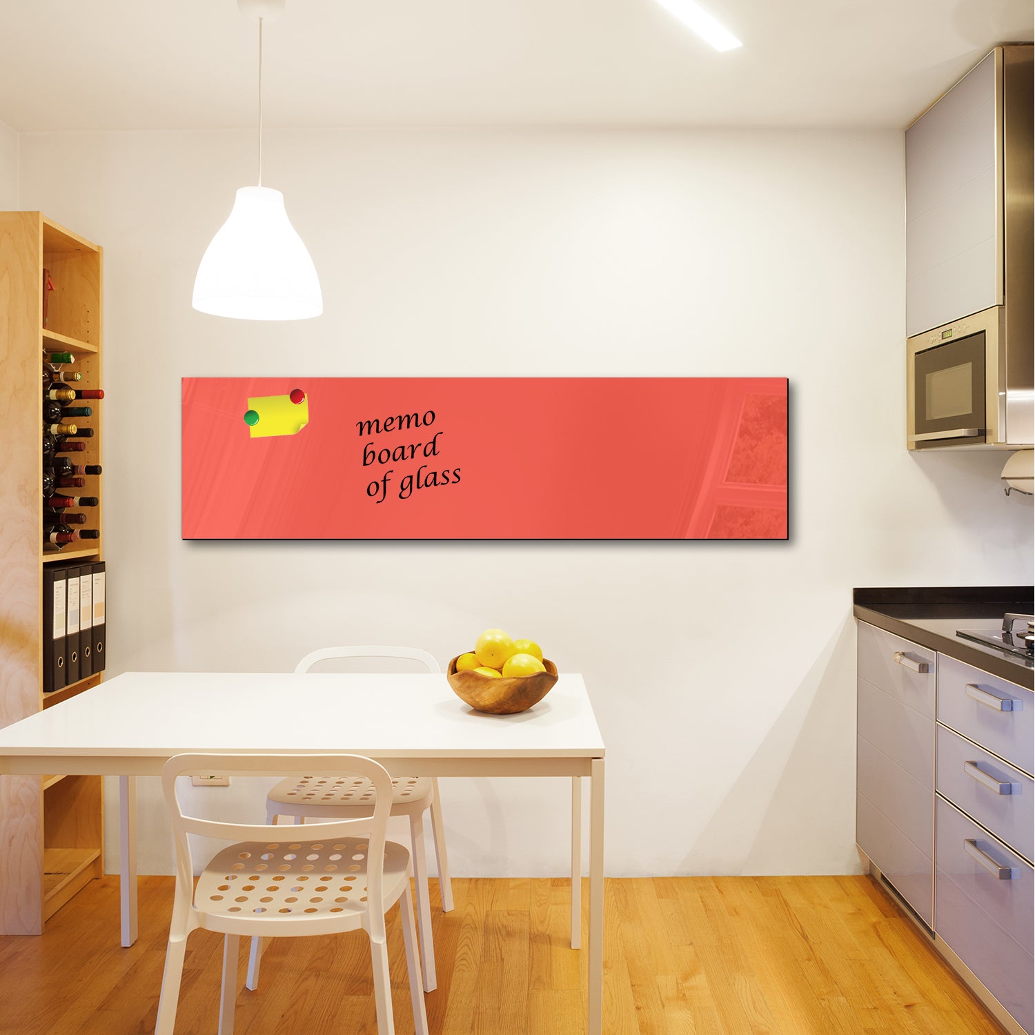 Whiteboard van glas - Magneetbord  - Diverse maten - Oranje rood