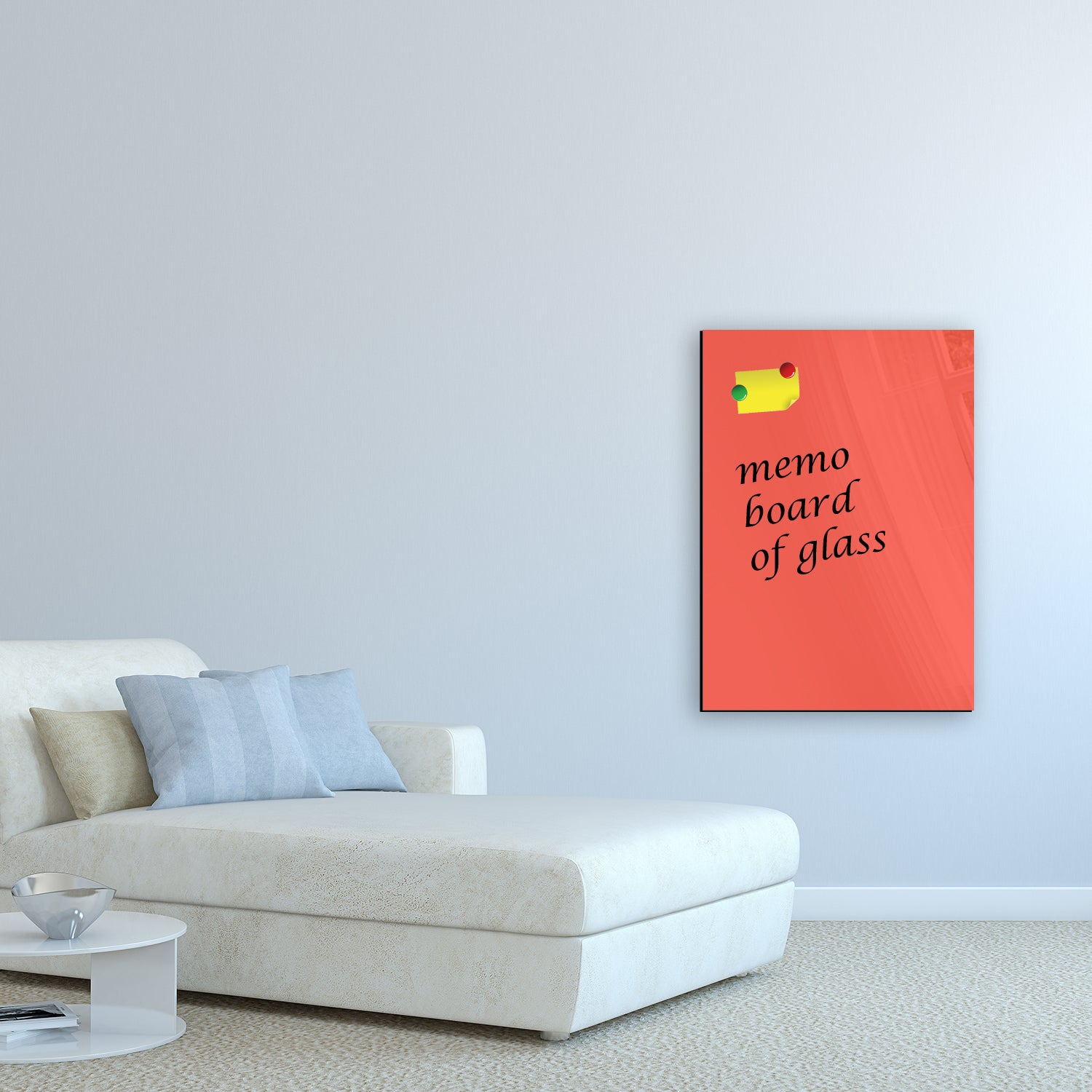 Whiteboard van glas - Magneetbord  - Diverse maten - Oranje rood