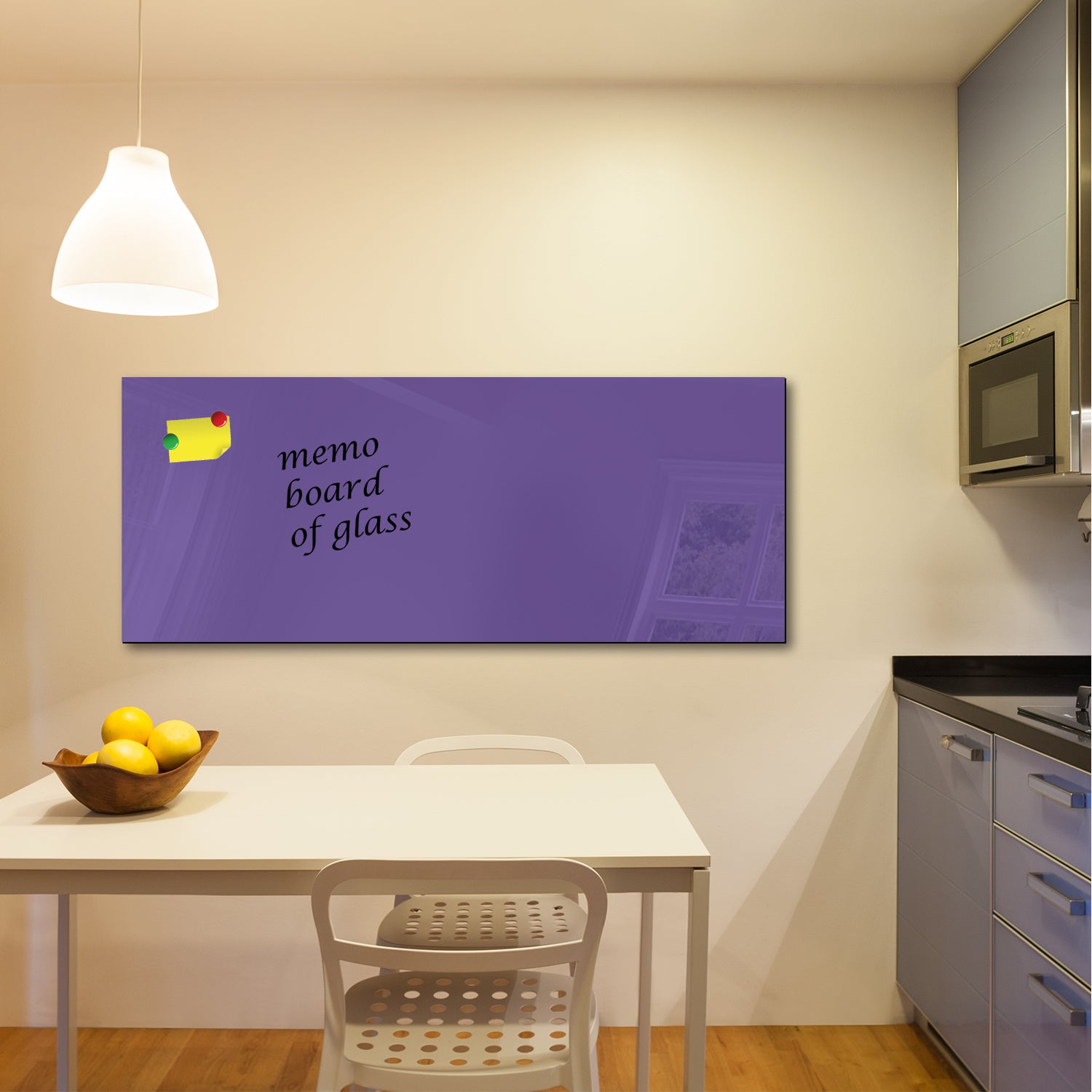 Whiteboard van glas - Magneetbord  - Diverse maten - Paars