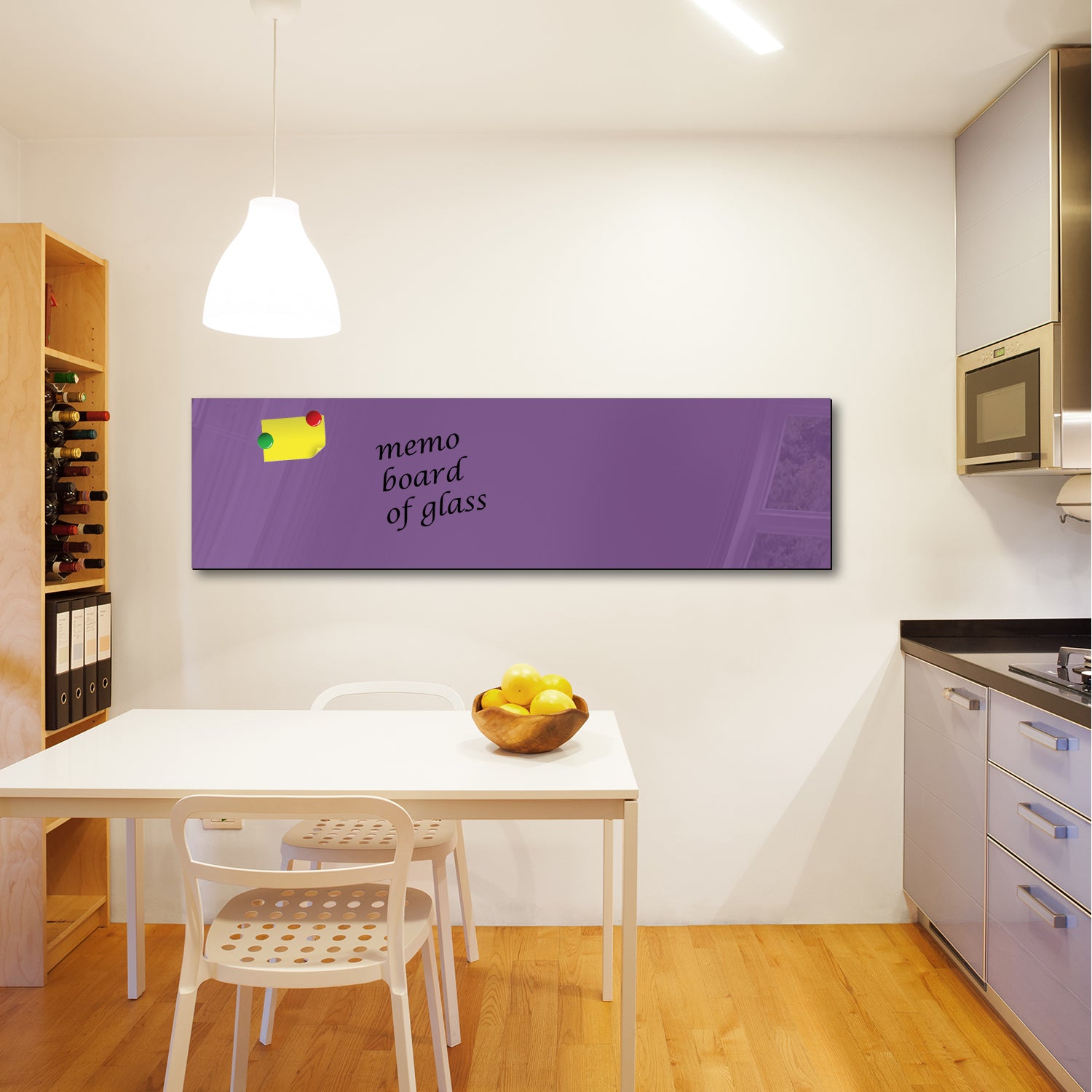 Whiteboard van glas - Magneetbord  - Diverse maten - Donker violet