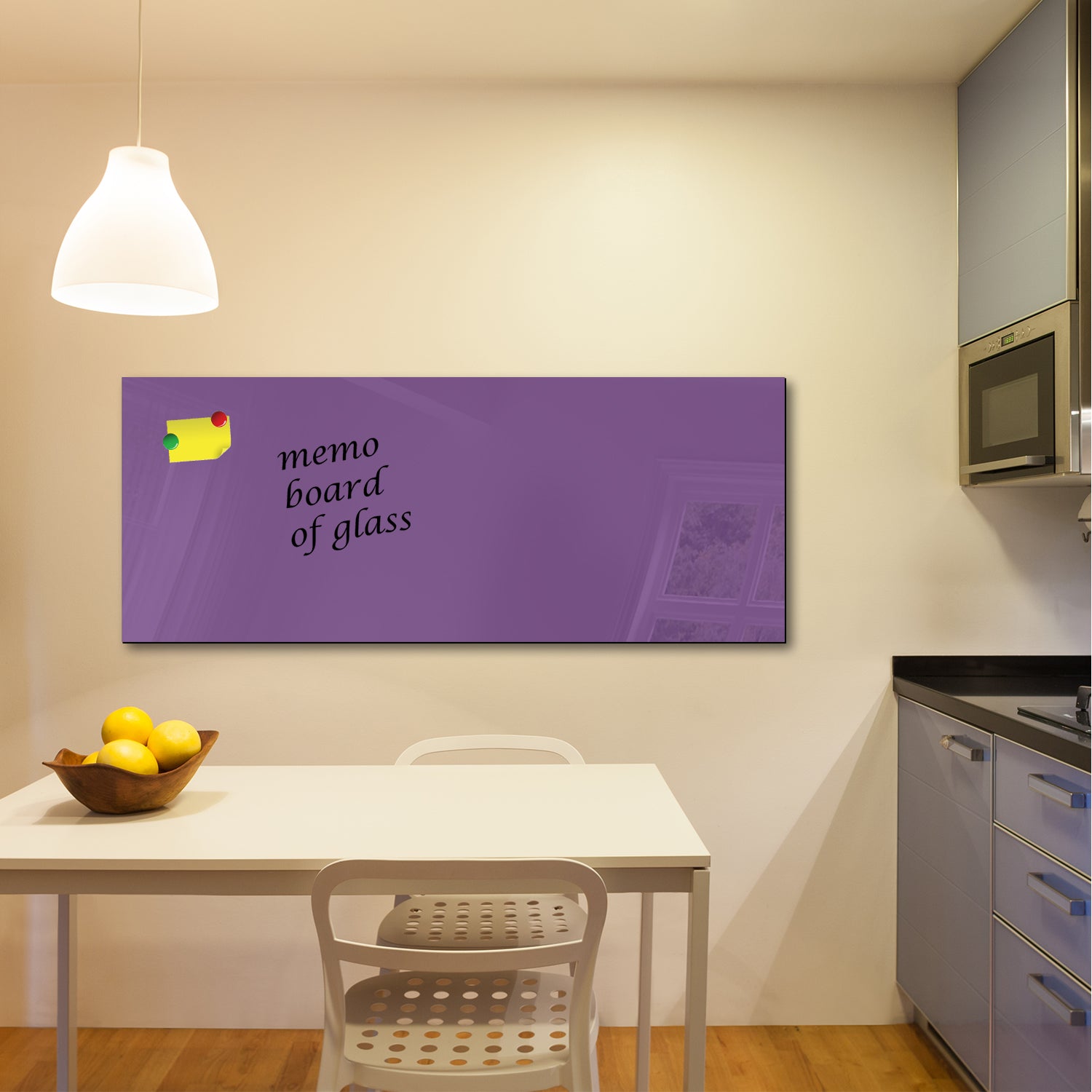 Whiteboard van glas - Magneetbord  - Diverse maten - Donker violet