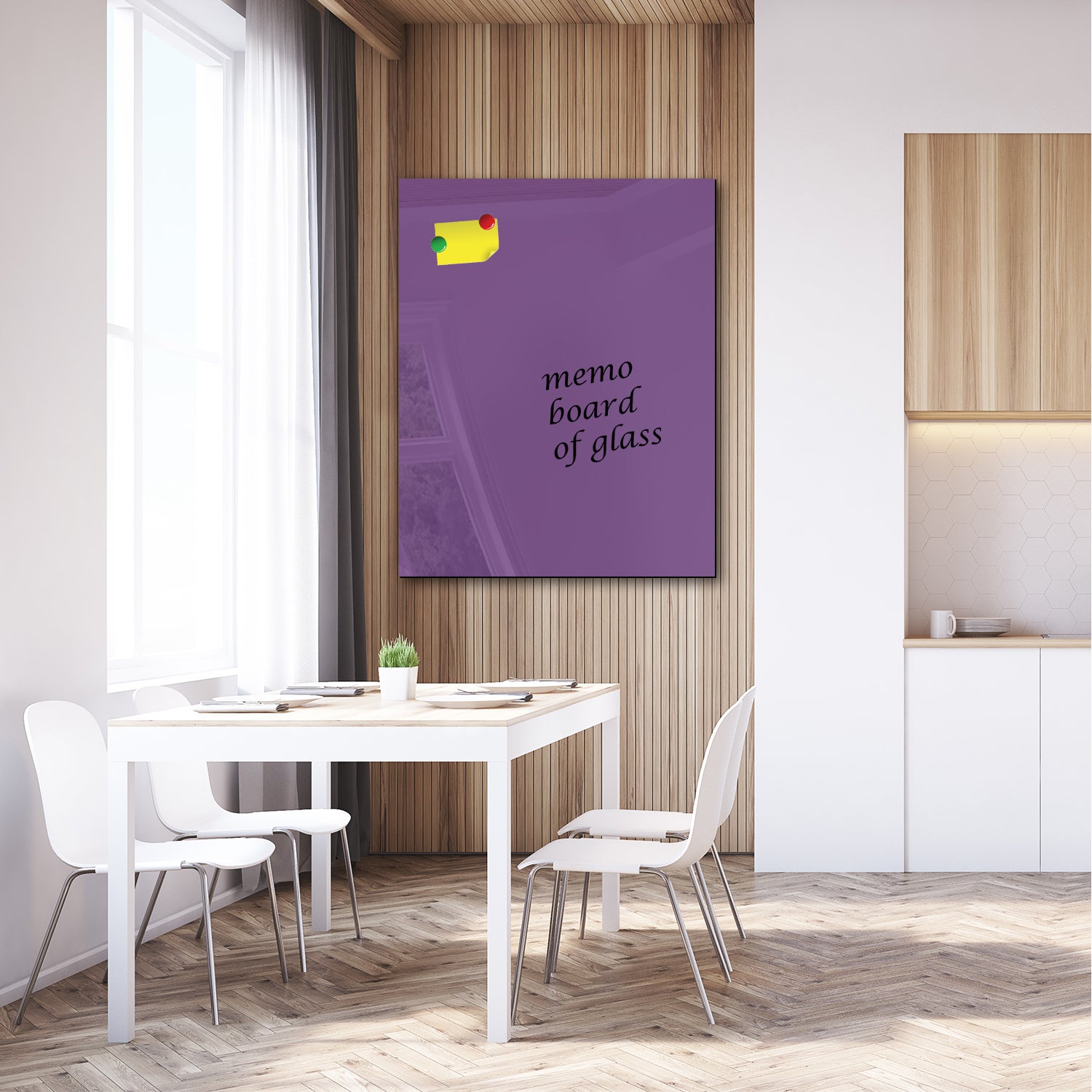 Whiteboard van glas - Magneetbord  - Diverse maten - Donker violet