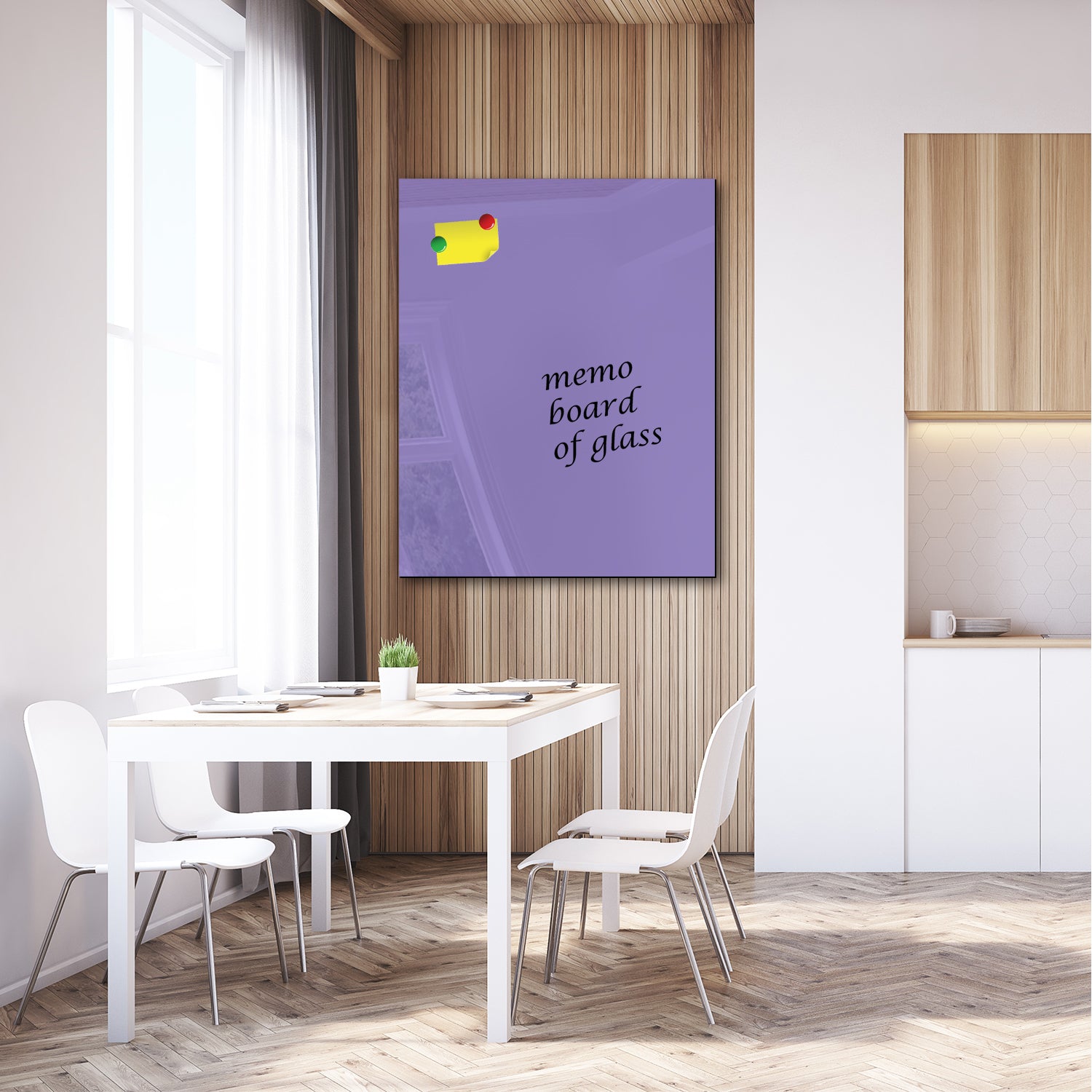 Whiteboard van glas - Magneetbord  - Diverse maten - Lavendel