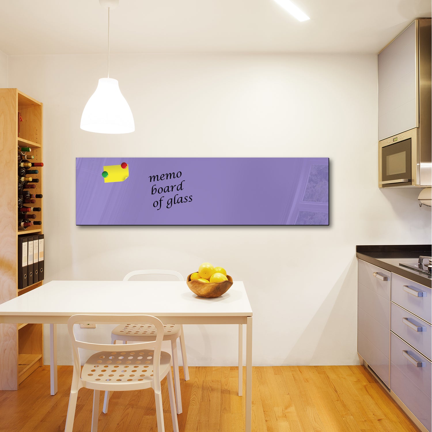 Whiteboard van glas - Magneetbord  - Diverse maten - Lavendel