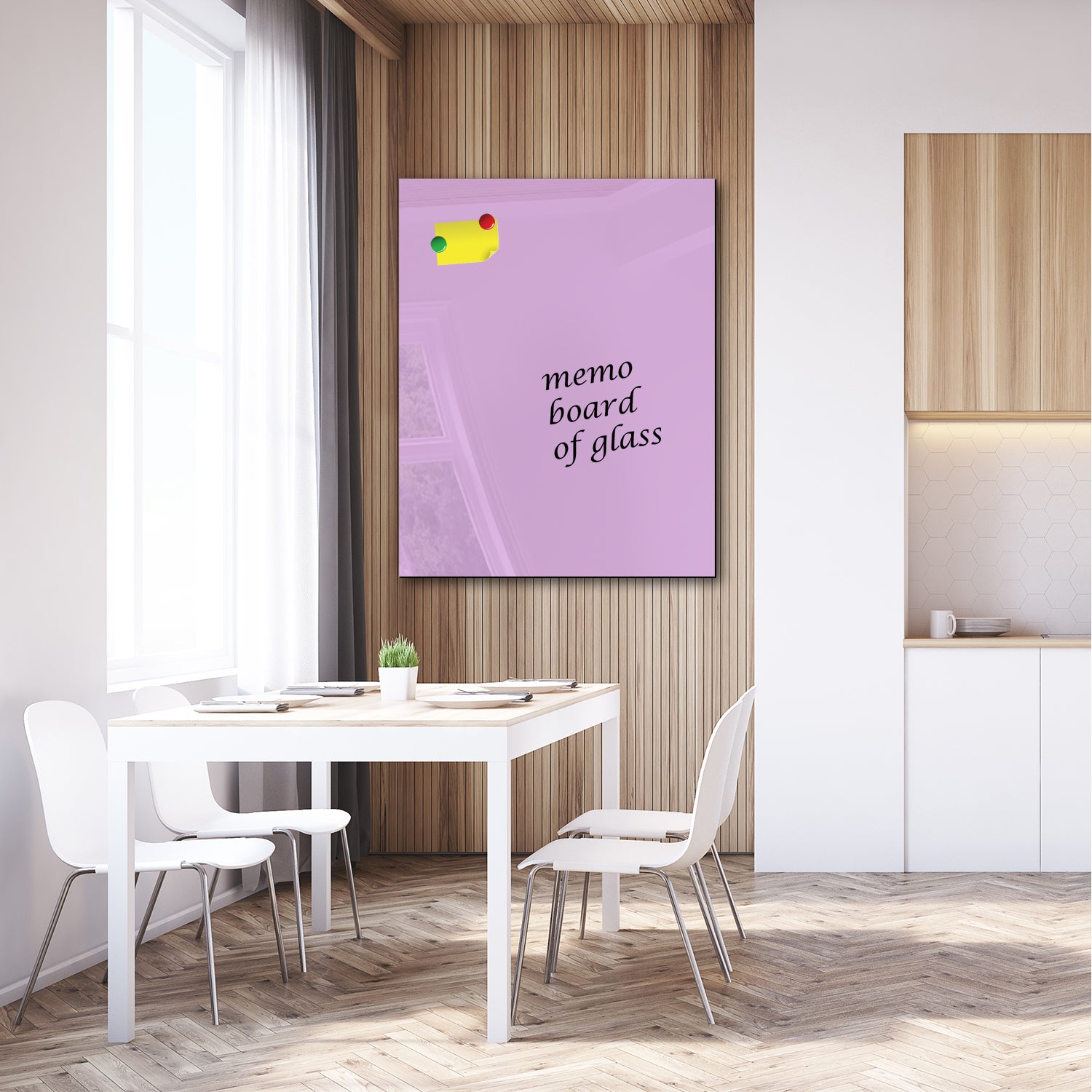 Whiteboard van glas - Magneetbord  - Diverse maten - Lila