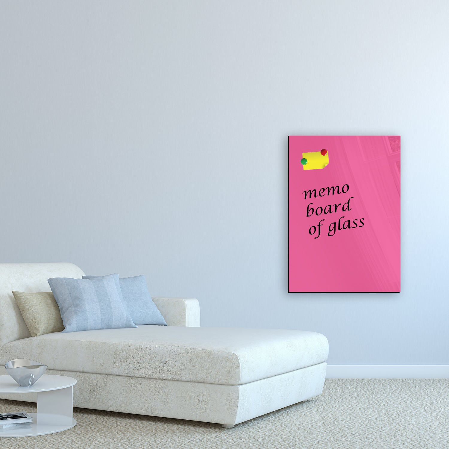 Whiteboard van glas - Magneetbord  - Diverse maten - Roze