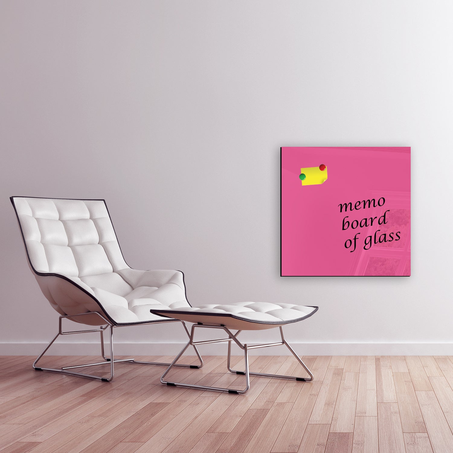 Whiteboard van glas - Magneetbord  - Diverse maten - Roze