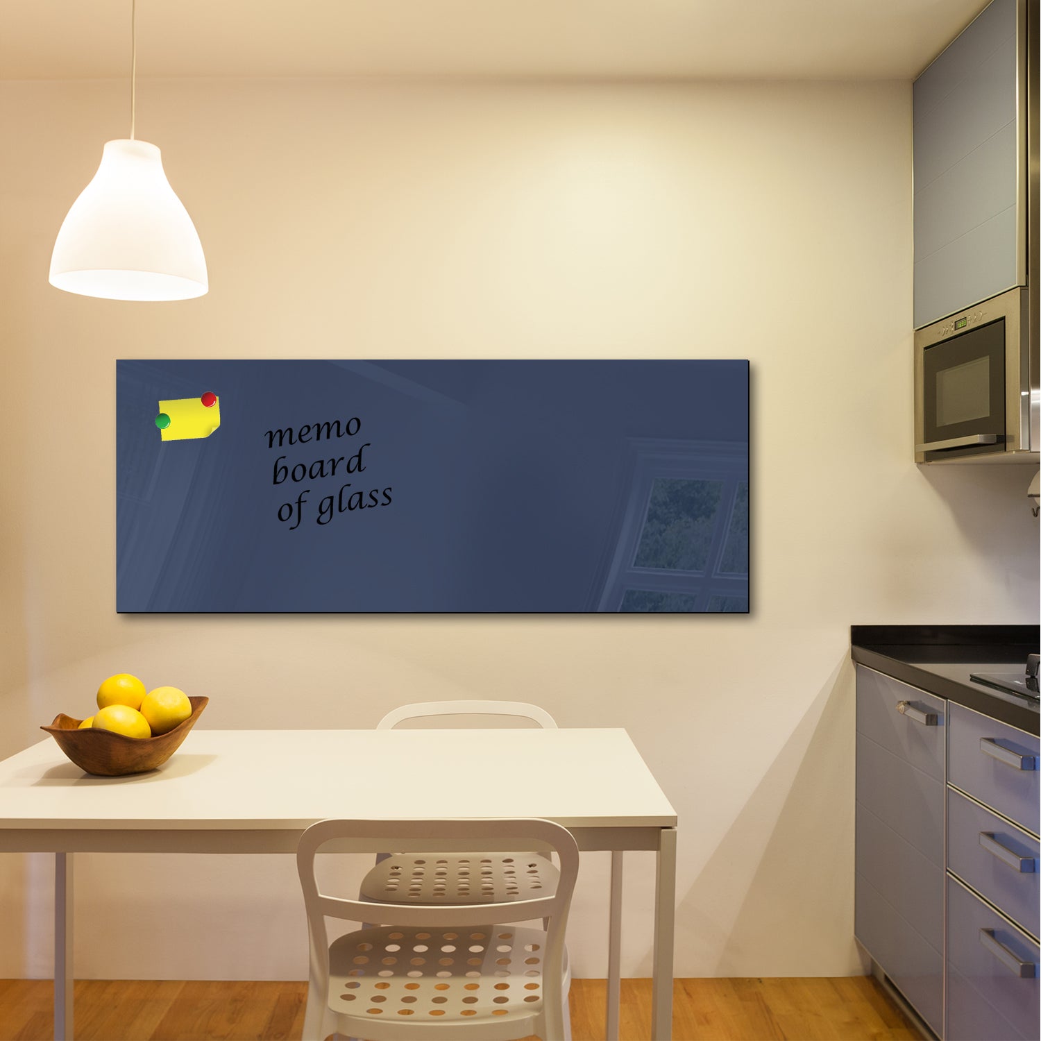 Whiteboard van glas - Magneetbord  - Diverse maten -  MarineBlauw