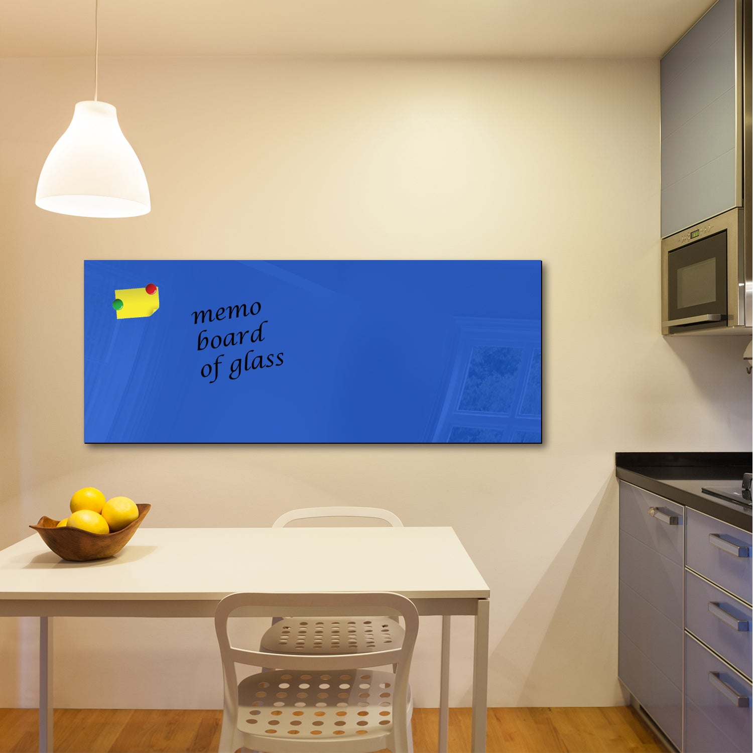 Whiteboard van glas - Magneetbord  - Diverse maten - Modray Blauw