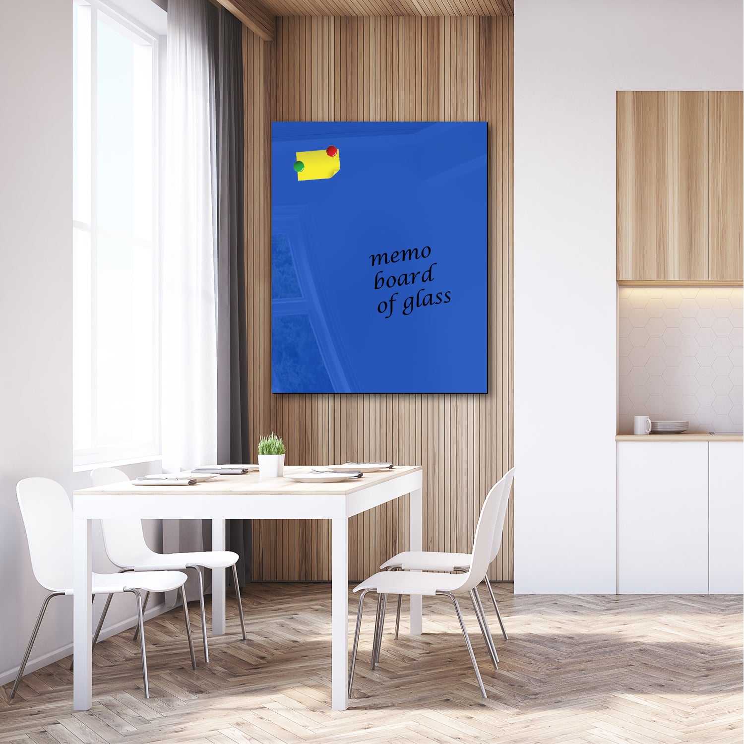 Whiteboard van glas - Magneetbord  - Diverse maten - Modray Blauw