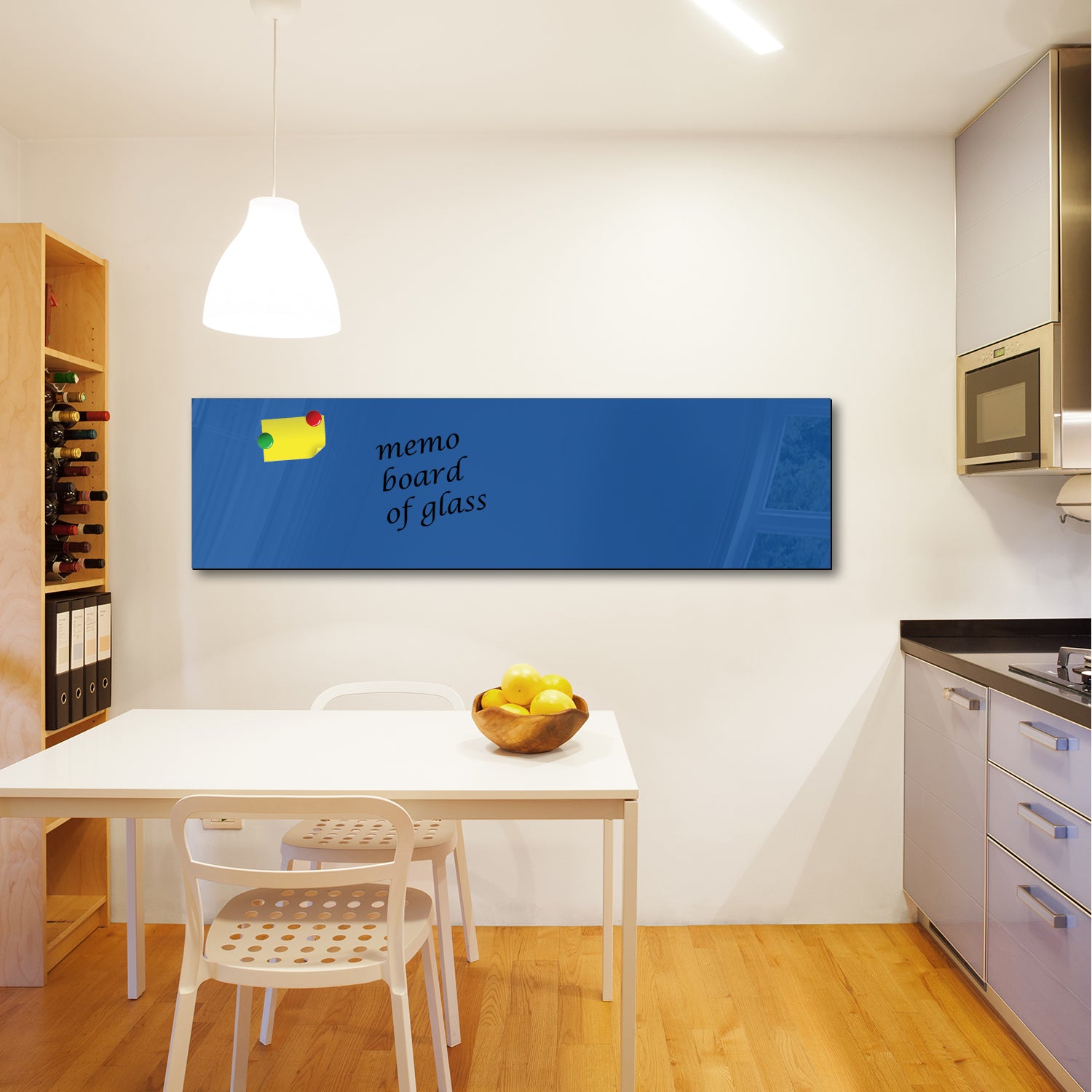 Whiteboard van glas - Magneetbord  - Diverse maten - Weg Blauw