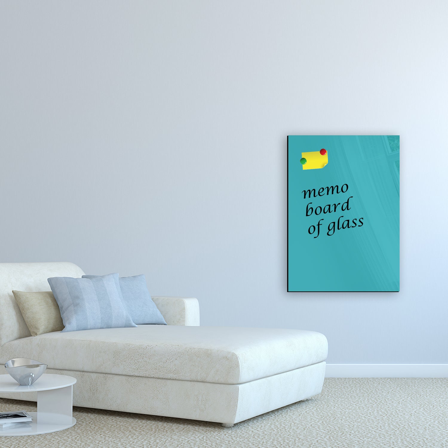 Whiteboard van glas - Magneetbord  - Diverse maten - Turquoise