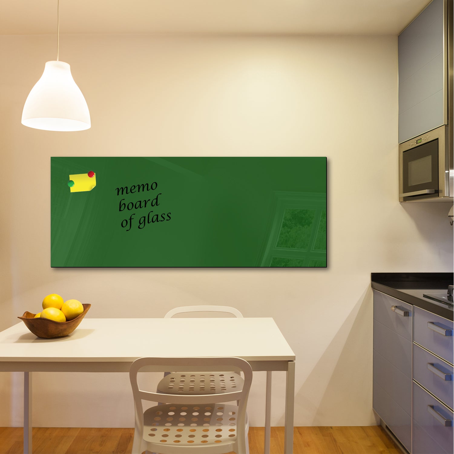 Whiteboard van glas - Magneetbord  - Diverse maten - Donkergroen