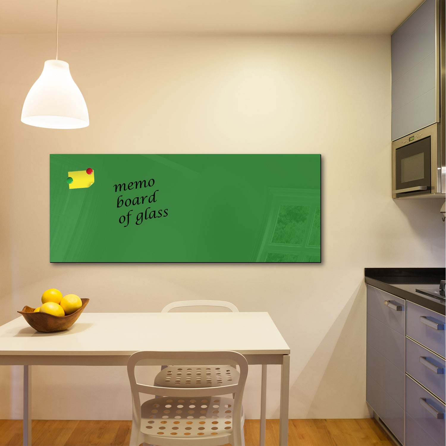 Whiteboard van glas - Magneetbord  - Diverse maten -  Groen