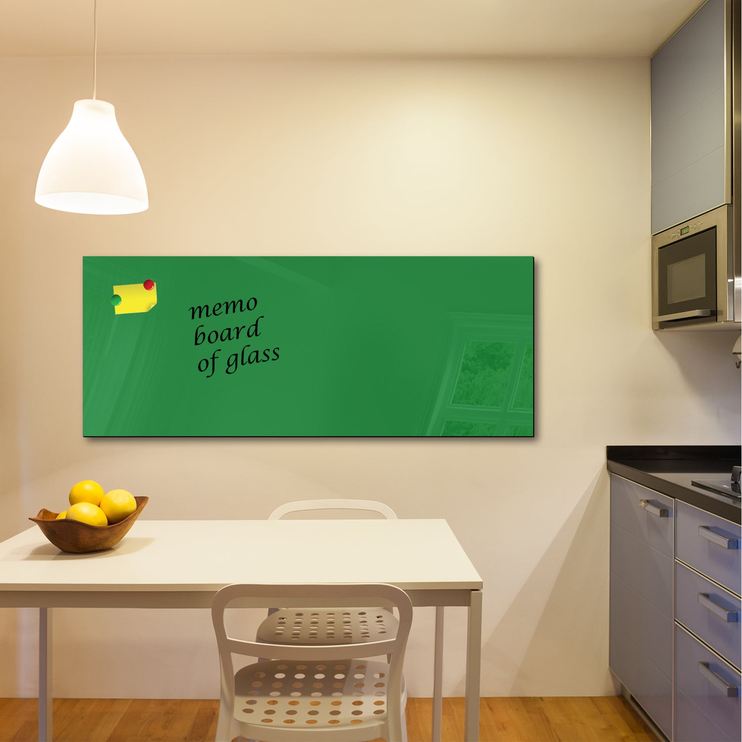 Whiteboard van glas - Magneetbord  - Diverse maten - Gras Groen