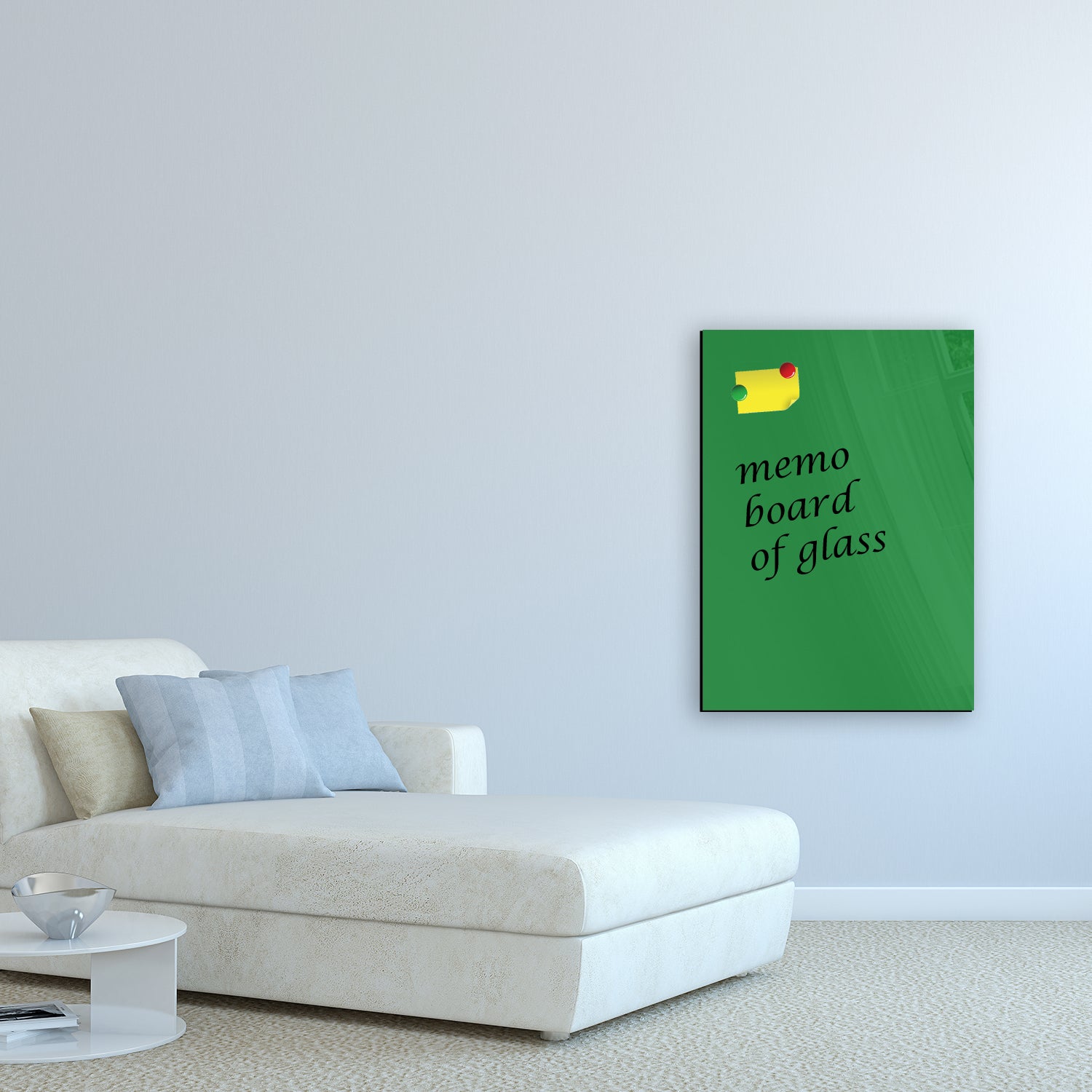 Whiteboard van glas - Magneetbord  - Diverse maten - Gras Groen