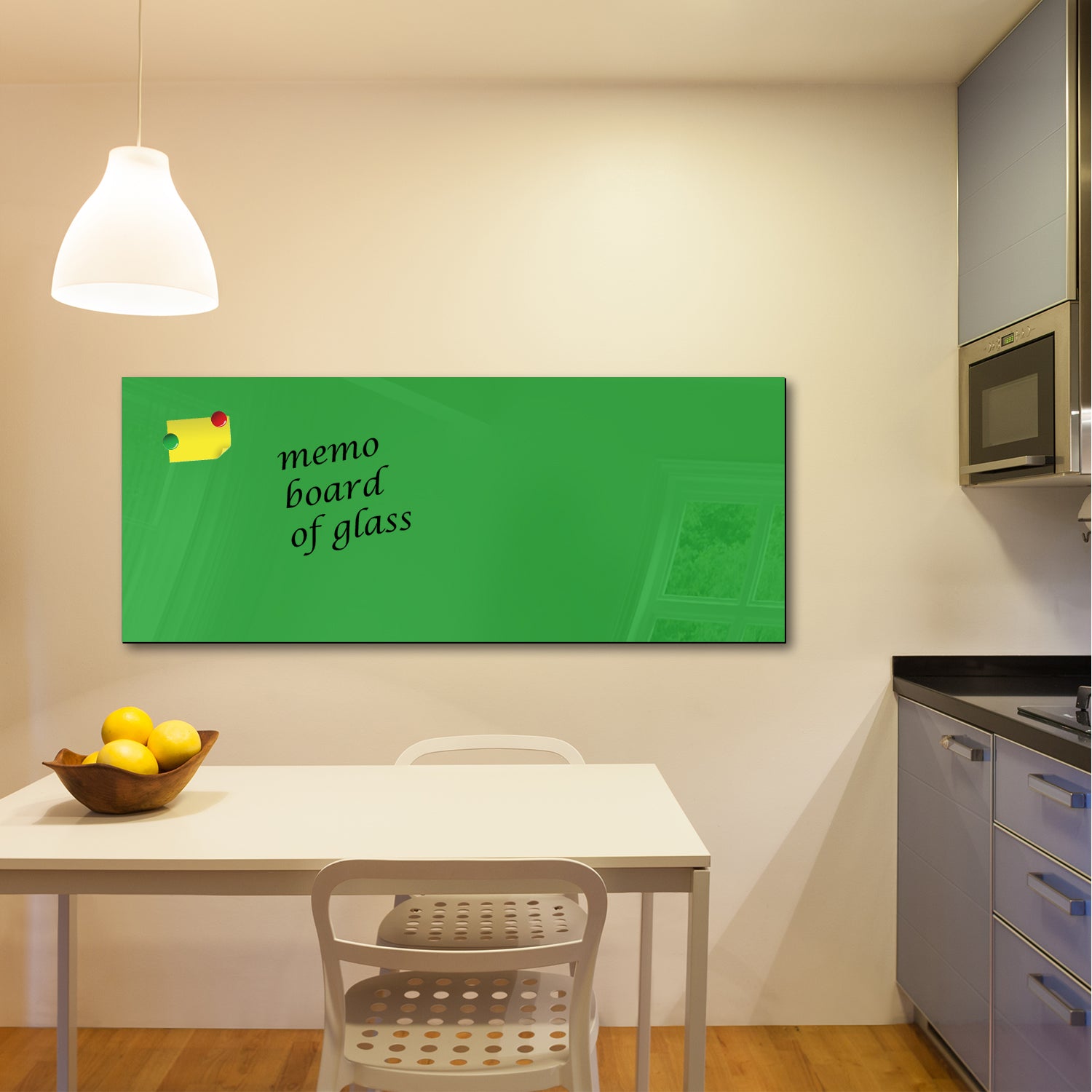 Whiteboard van glas - Magneetbord  - Diverse maten - Lichtgroen