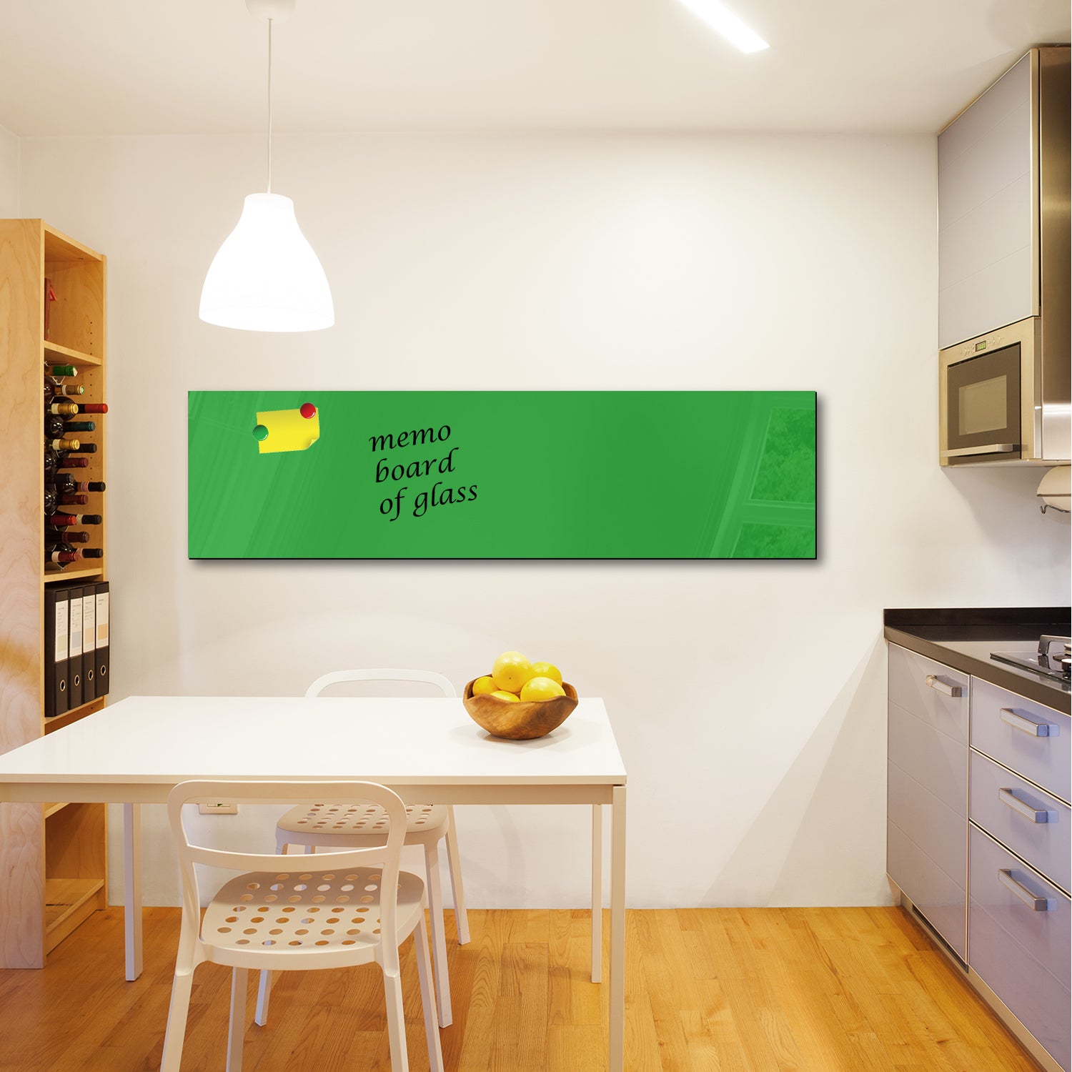 Whiteboard van glas - Magneetbord  - Diverse maten - Lichtgroen