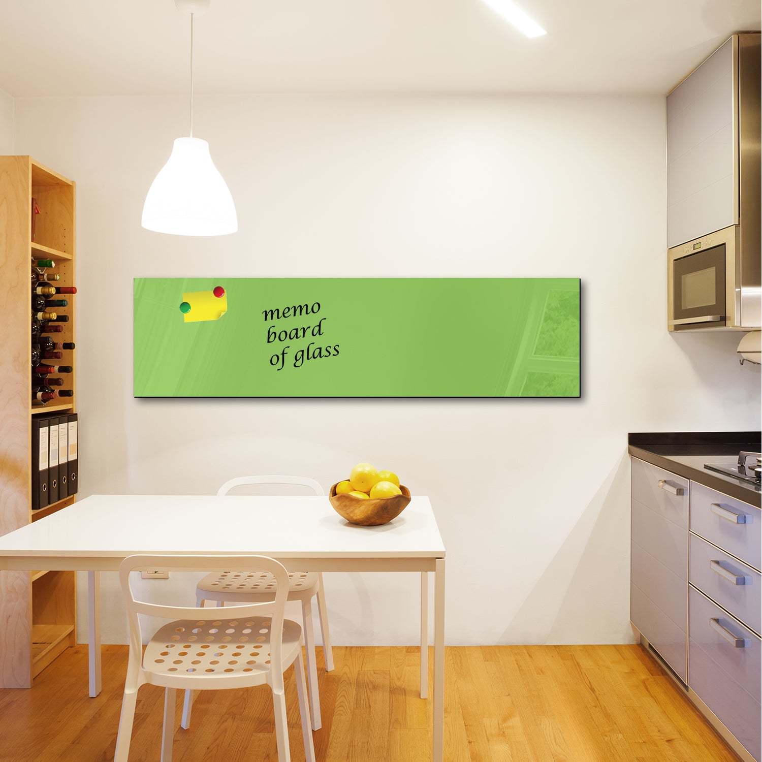 Whiteboard van glas - Magneetbord  - Diverse maten - Pastel Groen