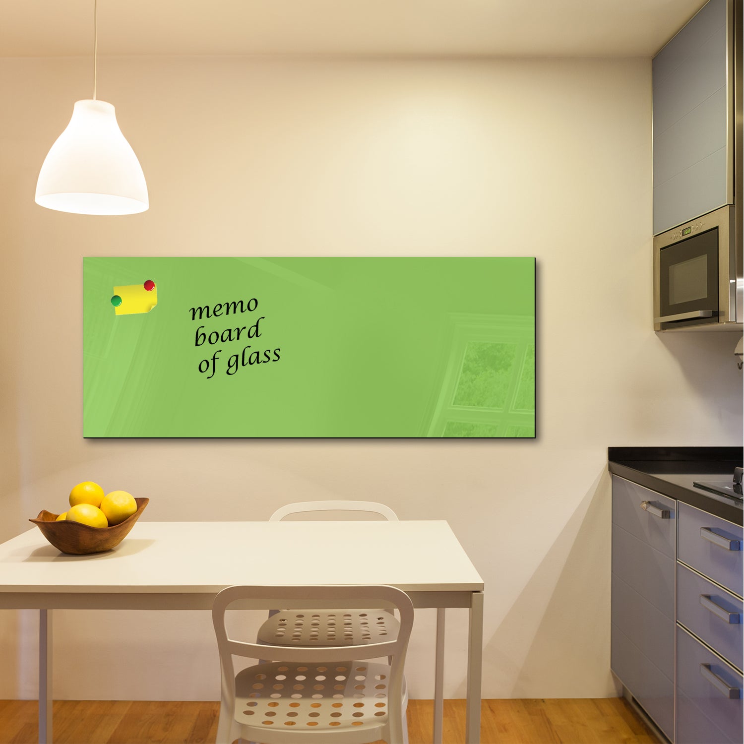 Whiteboard van glas - Magneetbord  - Diverse maten - Pastel Groen