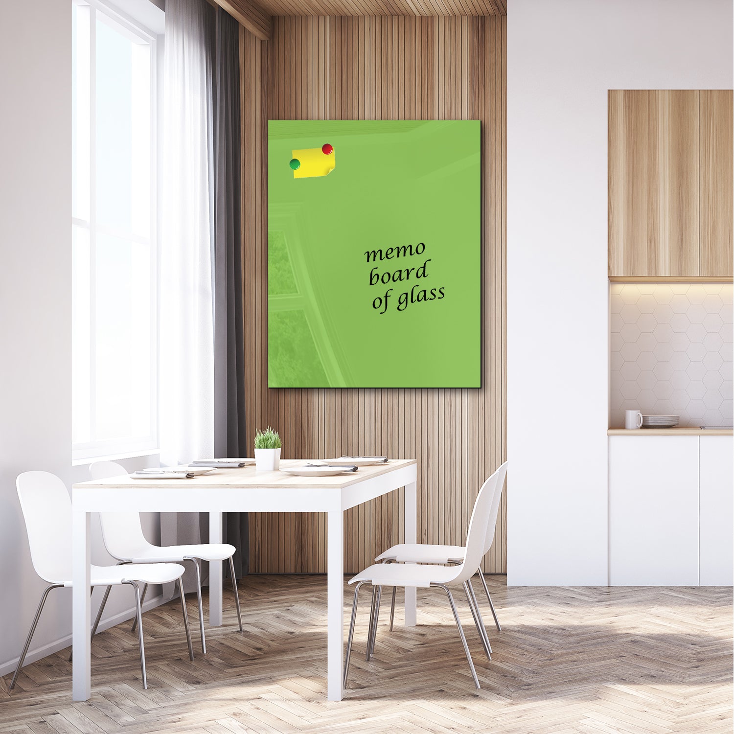 Whiteboard van glas - Magneetbord  - Diverse maten - Pastel Groen