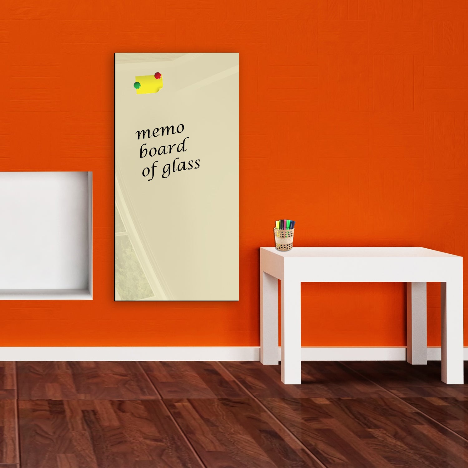 Whiteboard van glas - Magneetbord  - Diverse maten - Beige