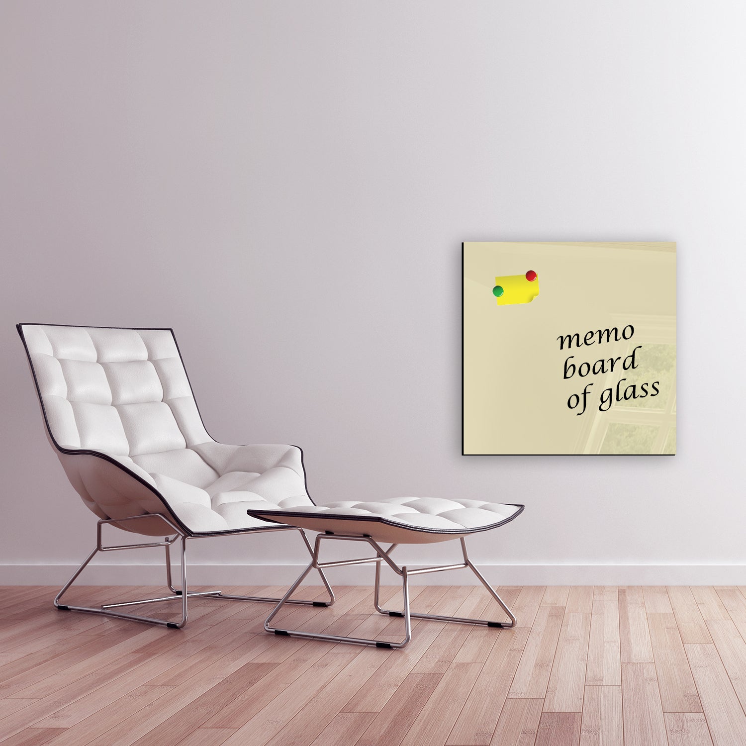 Whiteboard van glas - Magneetbord  - Diverse maten - Beige