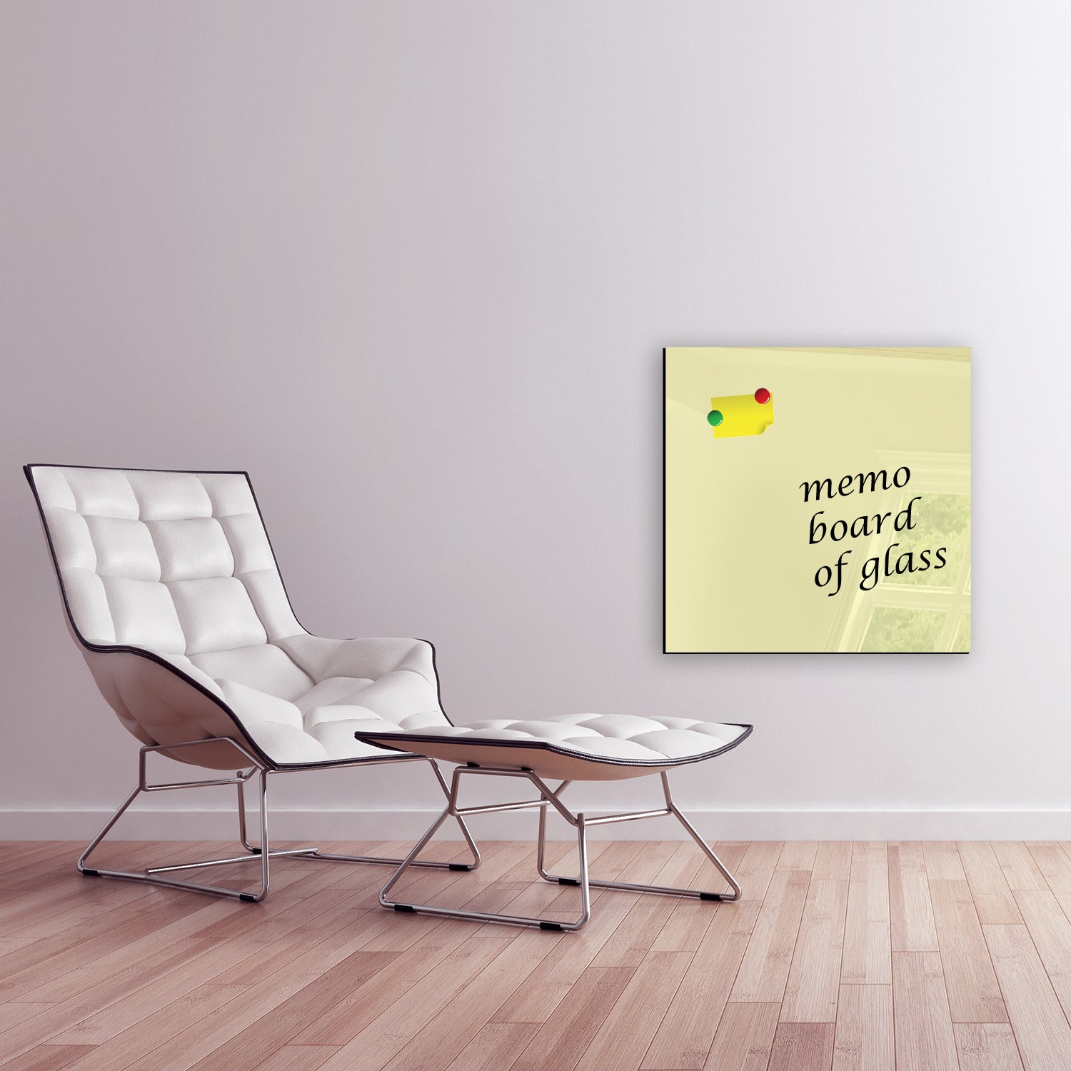 Whiteboard van glas - Magneetbord  - Diverse maten - Creme