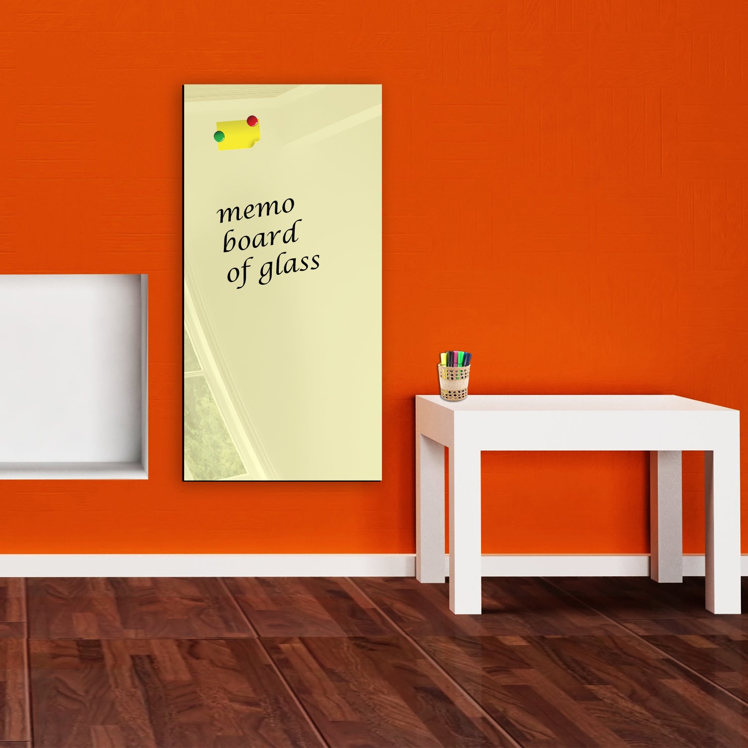 Whiteboard van glas - Magneetbord  - Diverse maten - Creme