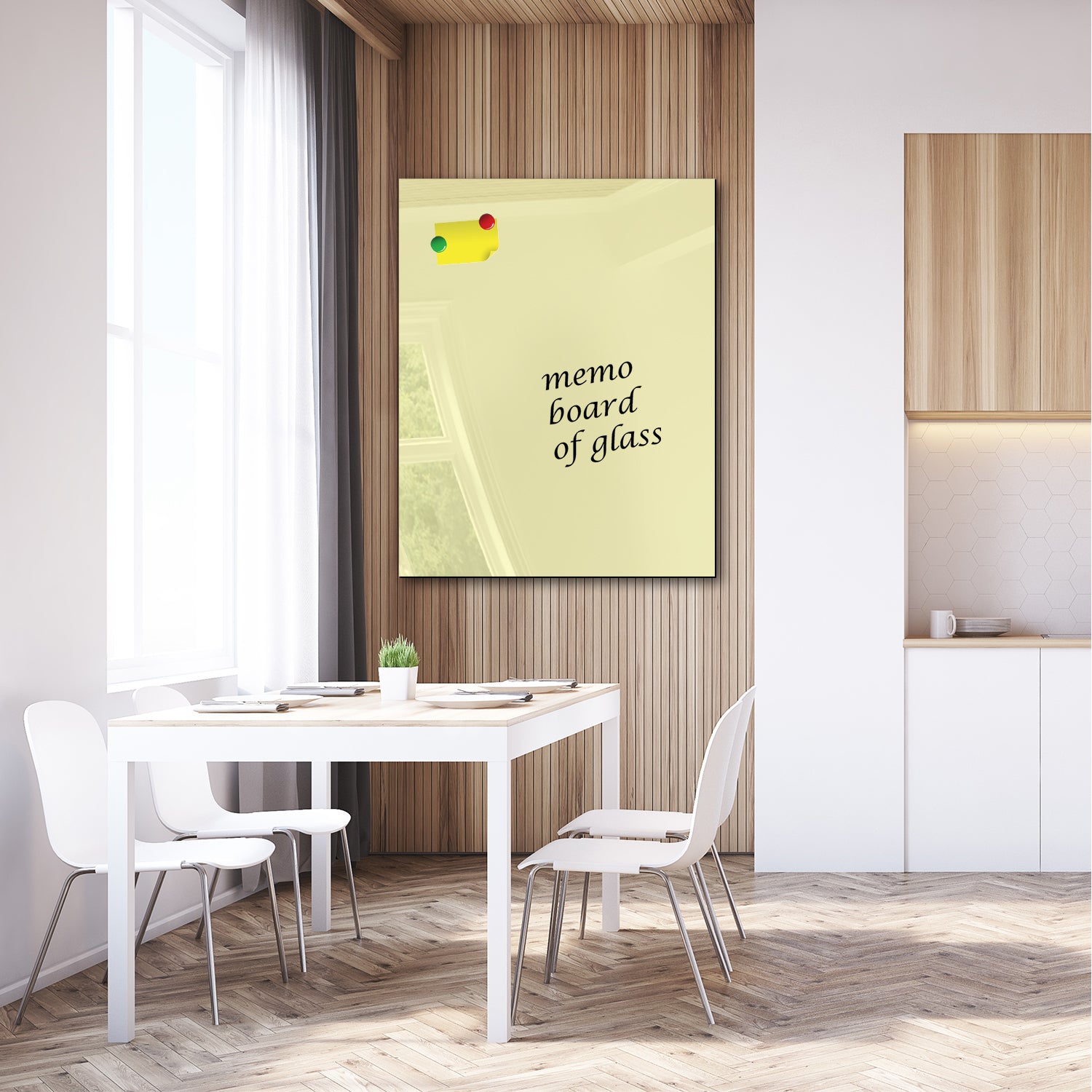 Whiteboard van glas - Magneetbord  - Diverse maten - Creme