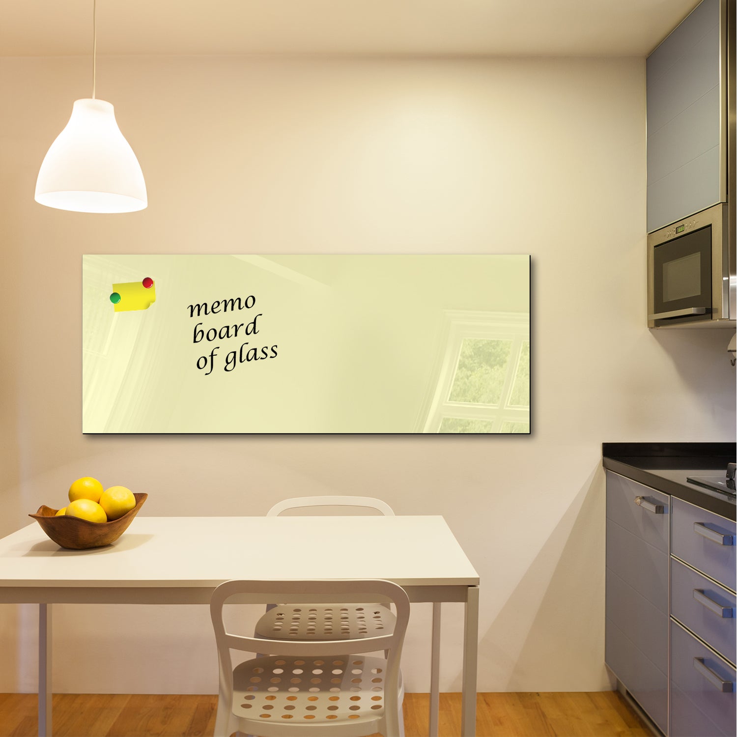 Whiteboard van glas - Magneetbord  - Diverse maten - Creme