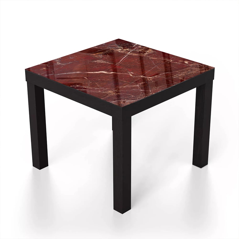 Salontafel 55x55 - Gehard Glas - Rood Marmer