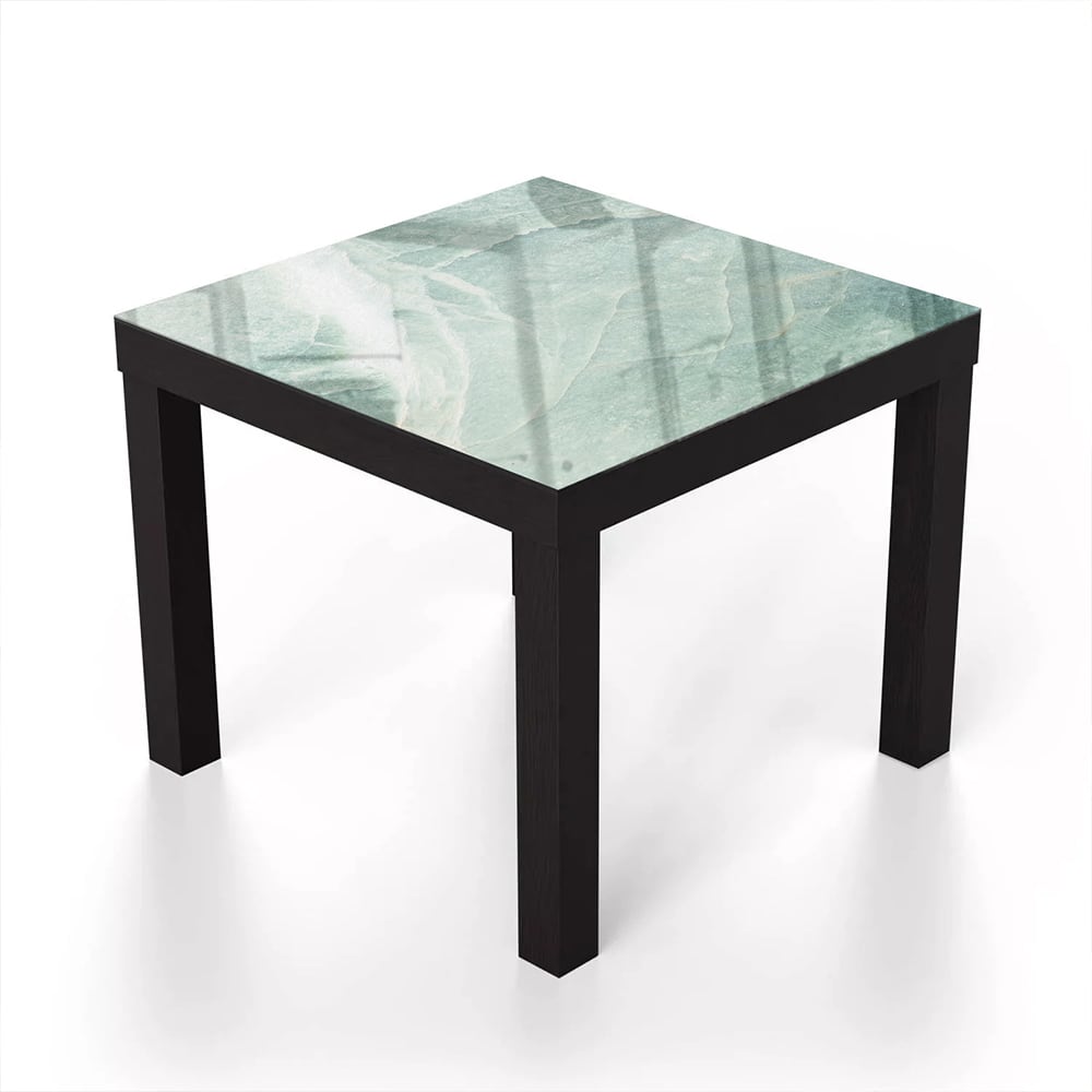 Salontafel 55x55 - Gehard Glas - Lichtblauw Marmer