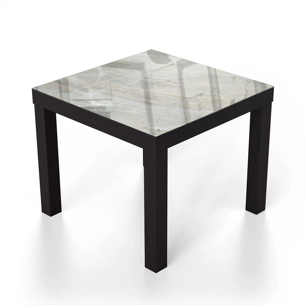 Salontafel 55x55 - Gehard Glas - Lichtgrijs Marmer