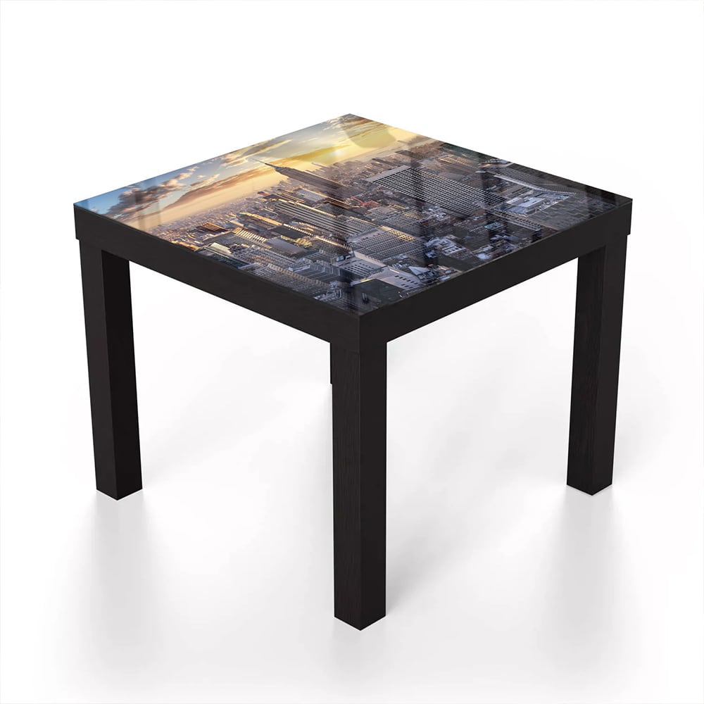 Salontafel 55x55 - Gehard Glas - Zonsondergang over New York City
