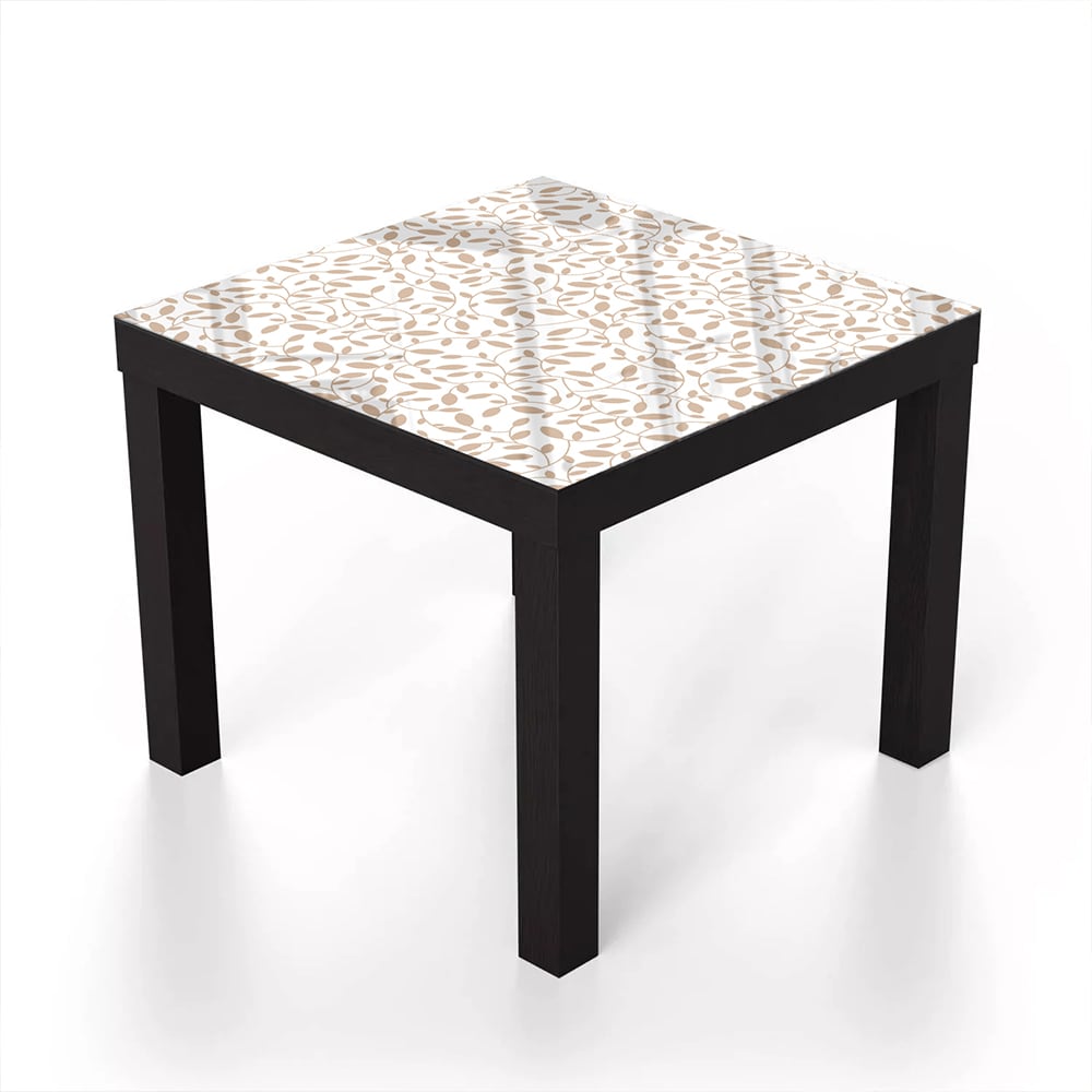Salontafel 55x55 - Gehard Glas - Naadloos Bloemenpatroon