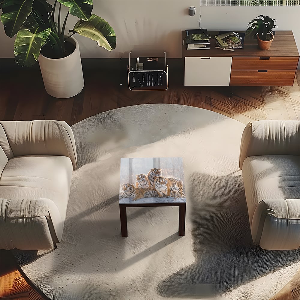 Salontafel 55x55 - Gehard Glas - Groep Tijgers