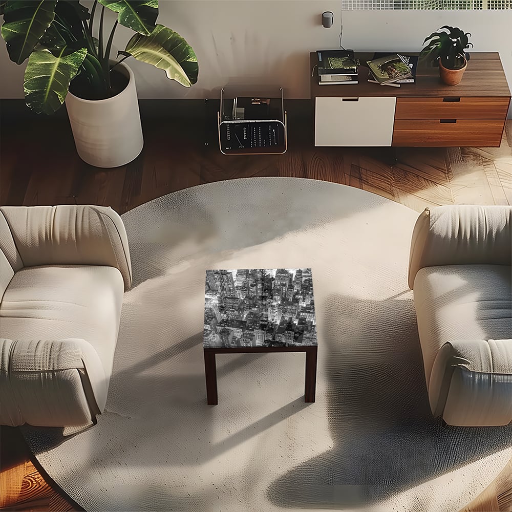 Salontafel 55x55 - Gehard Glas - New York City Nachtzicht