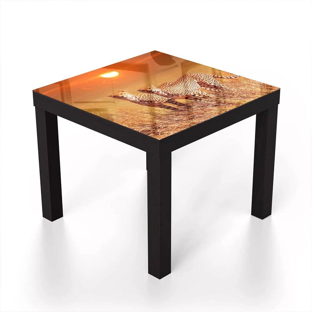 Salontafel 55x55 - Gehard Glas - Twee Cheetahs