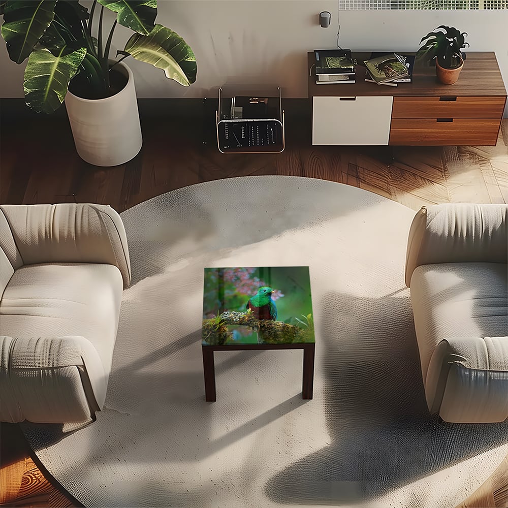 Salontafel 55x55 - Gehard Glas - Quetzal Vogel