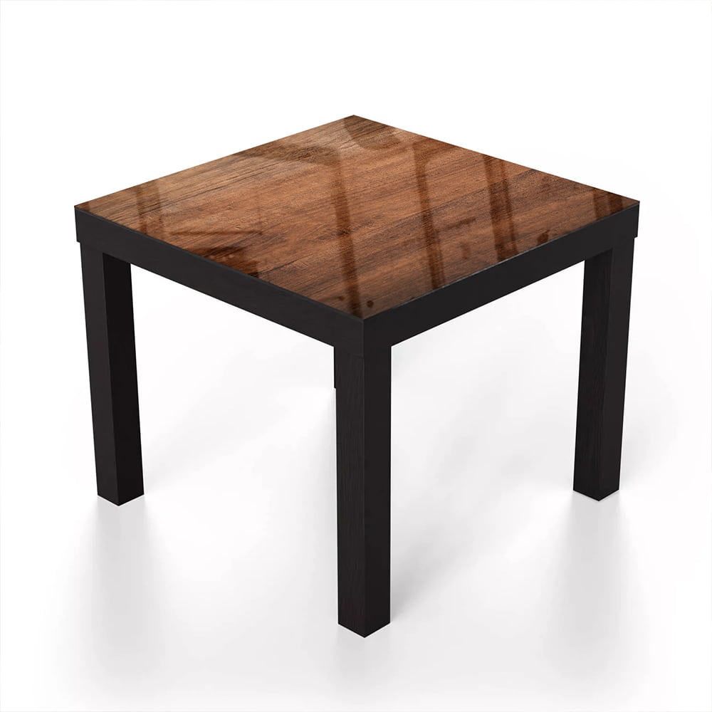 Salontafel 55x55 - Gehard Glas - Oud Bruin Hout