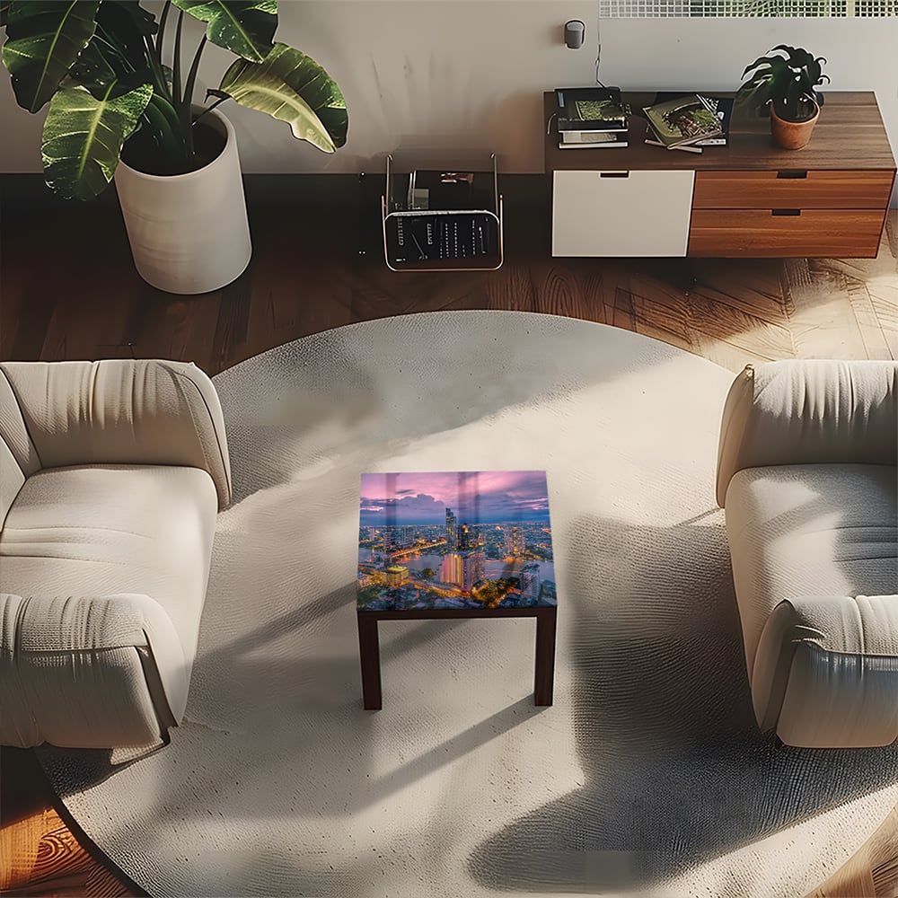 Salontafel 55x55 - Gehard Glas - Bangkok bij Schemering