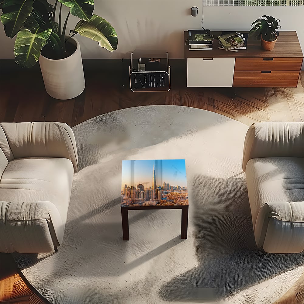 Salontafel 55x55 - Gehard Glas - Zonsondergang in Dubai