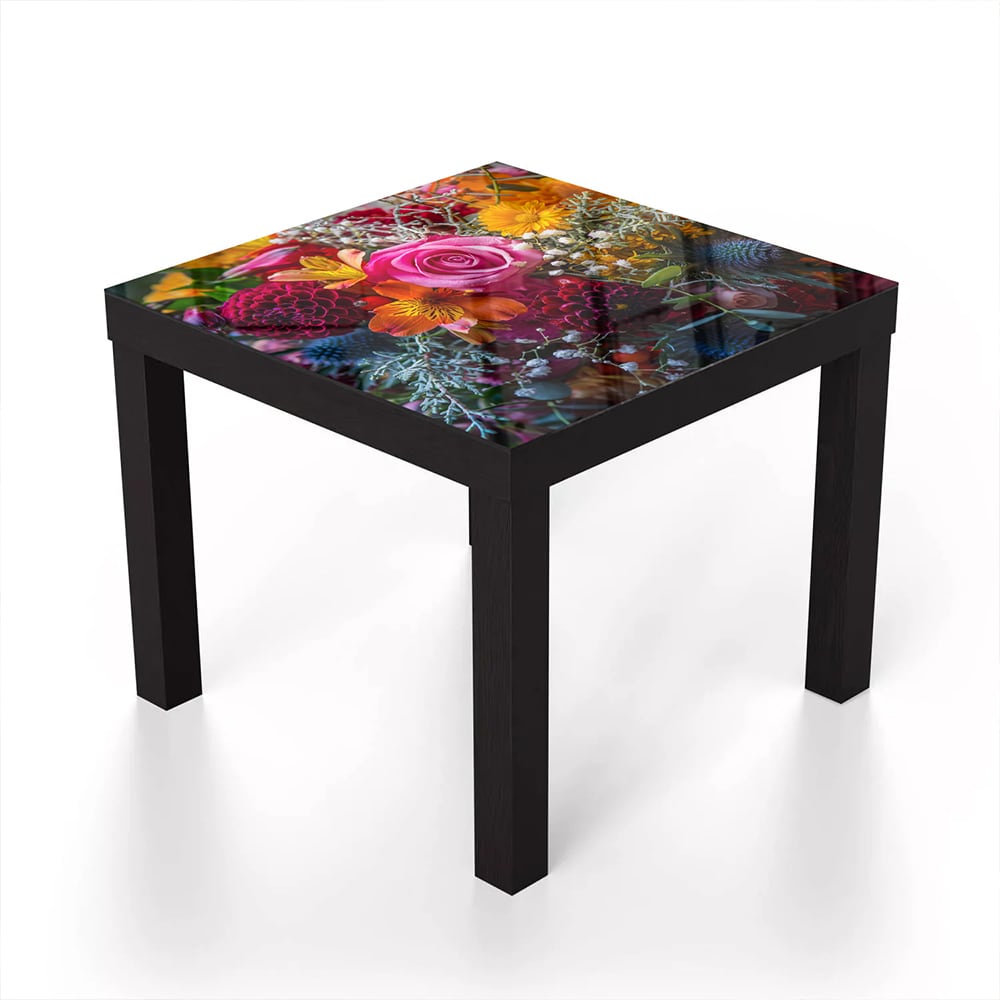 Salontafel 55x55 - Gehard Glas - Levendig Bloemenboeket