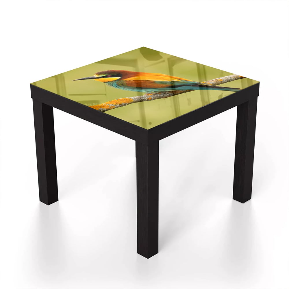 Salontafel 55x55 - Gehard Glas - Kleurrijke Vogel