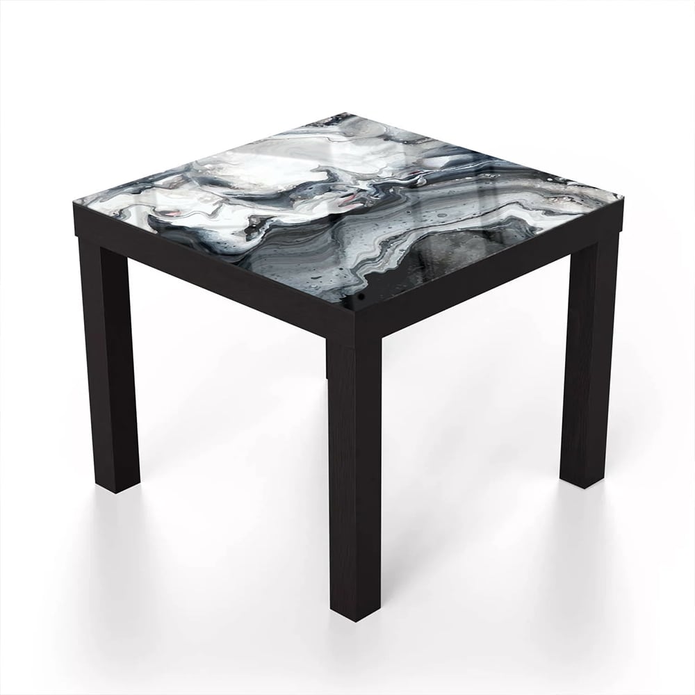 Salontafel 55x55 - Gehard Glas - Marmer Golfpatroon